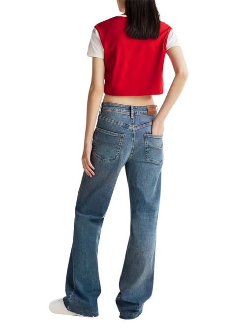 T- shirt crop rossa in cotone Tommy Jeans | DW0DW19441XME